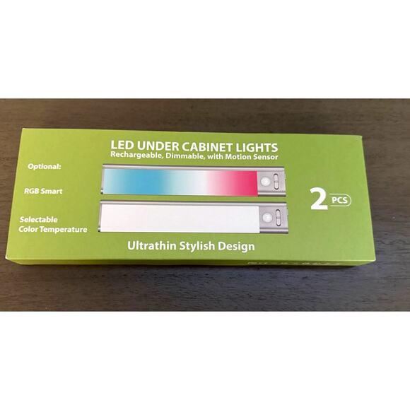 LED Cabinet Lights 2pcs – Rechargeable, Dimmable, Motion Sensor, Slim Design - Picture 3 of 3